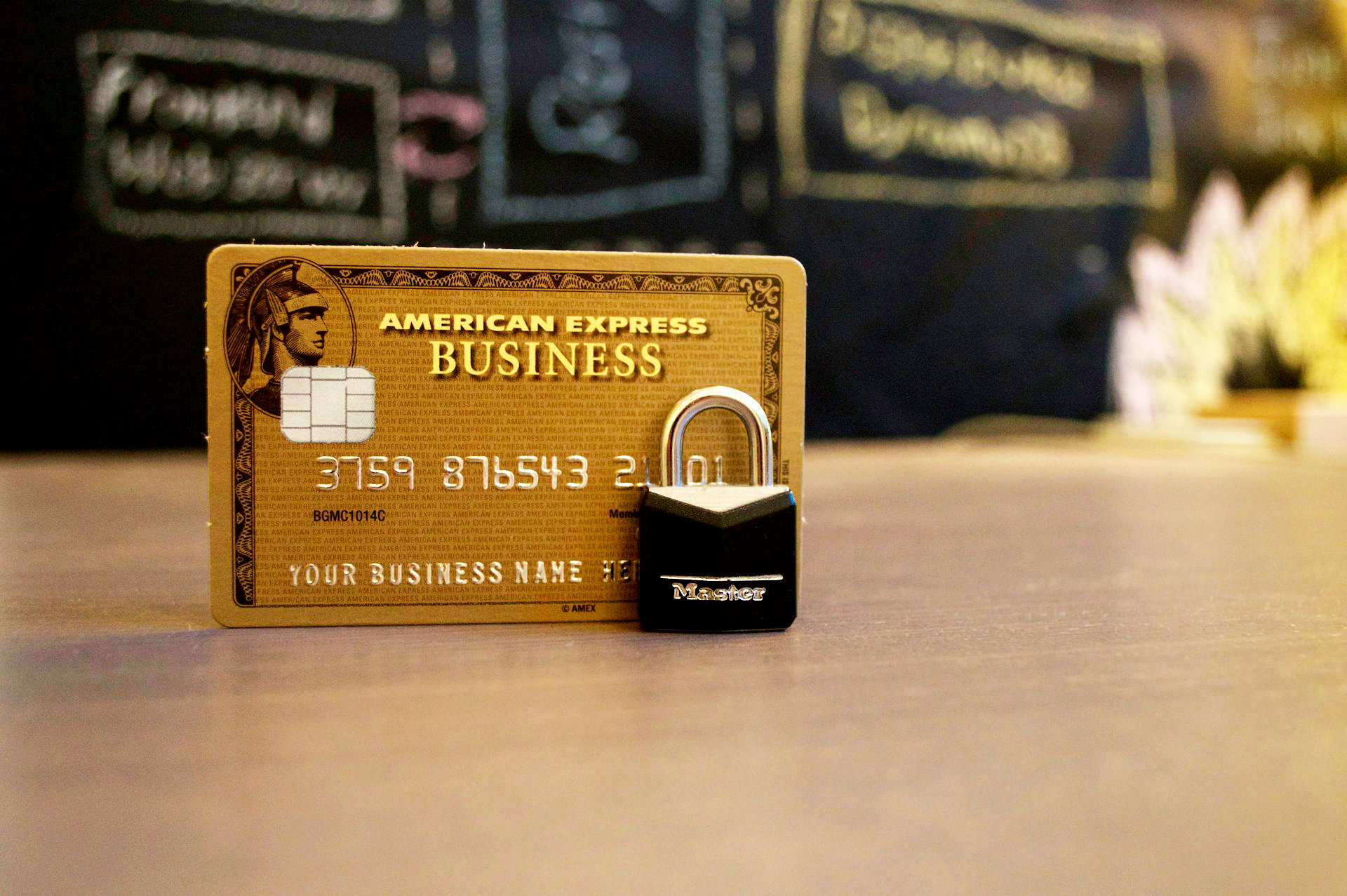 Credit card with a lock.
