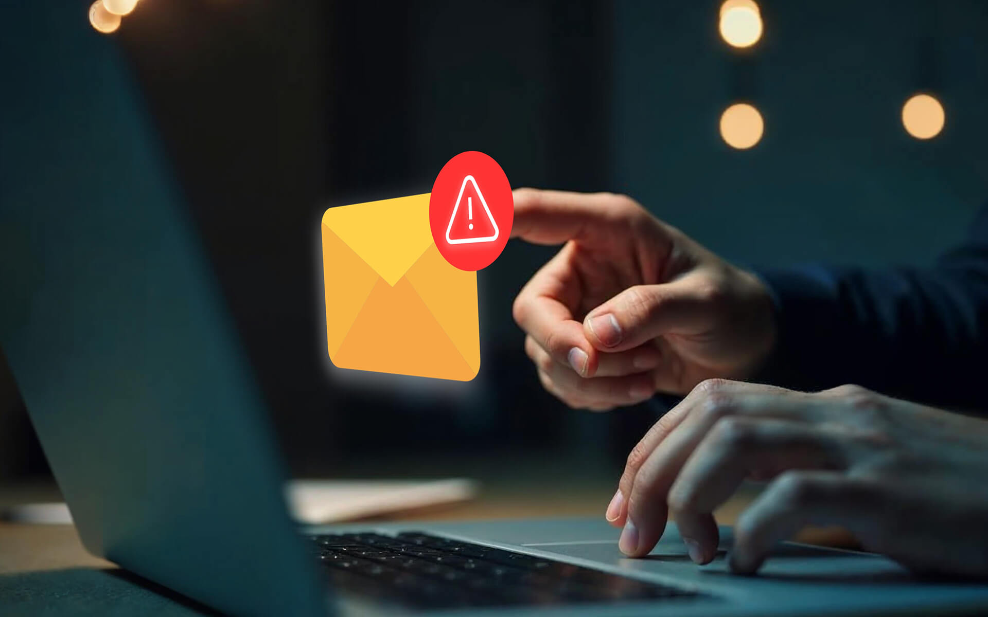 Warning sign on email.