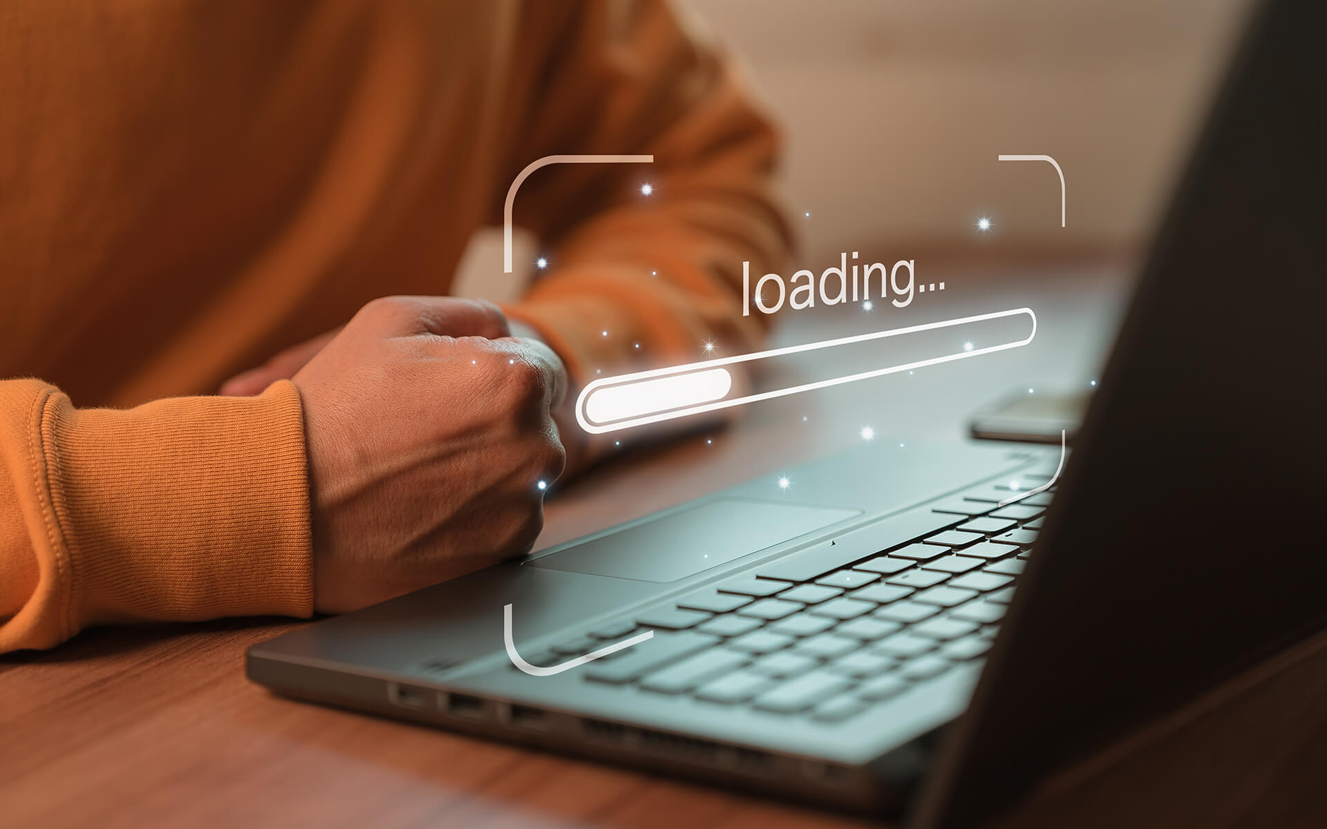 Slow website loading bar.