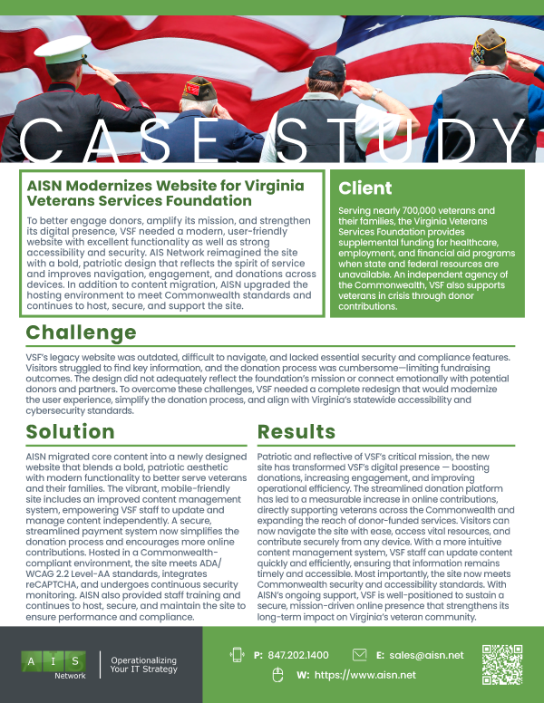 AISN Modernizes Website for Virginia Veterans Services Foundation